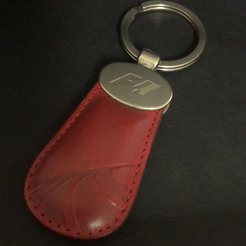 Formula 1 Car Racing F1 red leather key ring